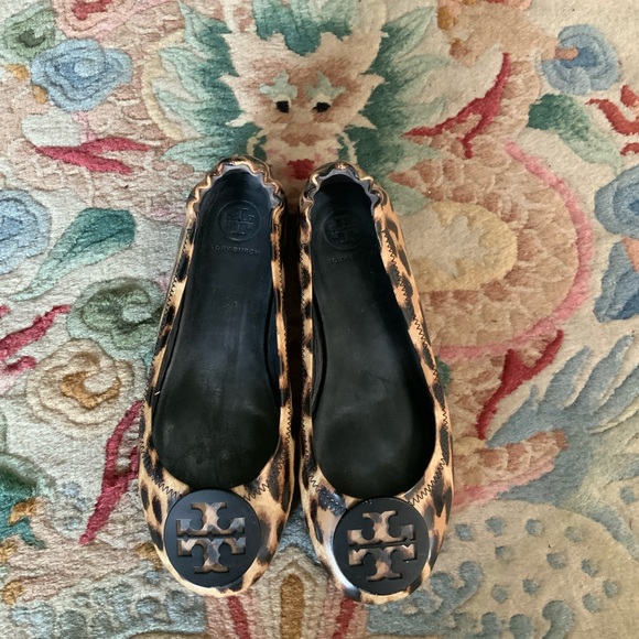 Tory Burch Minnie Leopard Patent Leather Travel Ballet Flats Sz 6.5 - Picture 12 of 12
